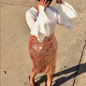 Rose Gold Sequin Sassy Skirt ‼️‼️SOLD‼️‼️